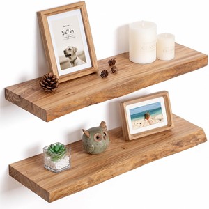 Étagères flottantes en bois de manguier, brun noyer, fabriquées à la main, vente en gros Inde - Product Image 1