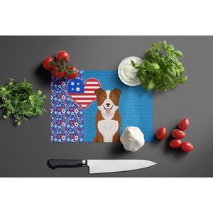 Border Collie rouge blanc USA américain grande taille cuisine découpe planche de service décoratif en verre trempé assiettes à découper - Product Image 3