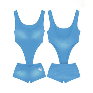 Premium 200 GSM polyester spandex <b>navy</b> pink sublimation print halter <b>tie</b> bikini swimsuit Women Swim suit - Product Image 2