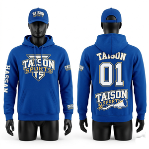 Sudadera de entrenamiento de felpa de algodón y poliéster premium para animadoras, con paneles rojos y blancos en los hombros, personalizada con serigrafía, para hombre. - Product Image 3