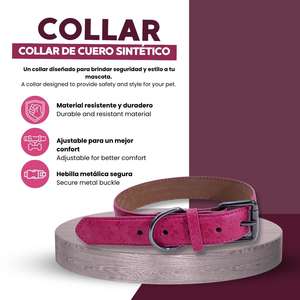 Collier pour animaux de compagnie en similicuir avec fermoir de sécurité Yommy Essential pour filles et garçons - Product Image 2