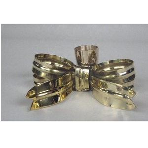 Argent Petit Laiton Bougie Bâton Arc Titulaire Pâques Pièce Maîtresse Cadeau De Mariage De Base Petit Vintage Bougeoir Miroir Poli - Product Image 3