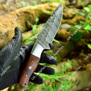 มีดล่าสัตว์แบบใบมีดคงที่ทำจากเหล็กดามัสกัสแบบตีลาย  ขายส่ง  รับผลิตตามแบบ OEM/ODM  รองรับการผลิตจากเหล็กคาร์บอนสูงอเนกประสงค์ - Product Image 3