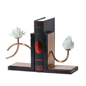 Estante de libros de estilo minimalista, organizador de estantería de Metal principal de mármol, arte clásico de jardinería para biblioteca, escuela, oficina, estudio en casa - Product Image 1