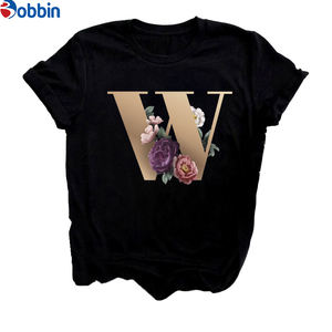 Camiseta con estampado del alfabeto y combinación de letras con nombre personalizado para mujer, nueva camiseta de verano para parejas, ropa transpirable - Product Image 5