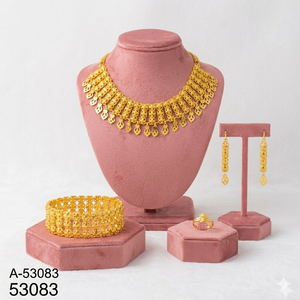 Conjunto de Collar y Pendientes de Borla de Aleación de Zinc Chapado en Oro, Estilo Bohemio para Mujer, Joyería para Bodas y Fiestas A-53290 - Product Image 4