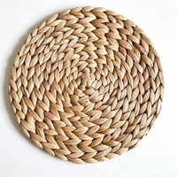 Set de table en paille tressée à la main de haute qualité, en jonc de mer naturel, rustique, écologique, pour la décoration de table, toutes saisons, accessoire de vaisselle de cuisine