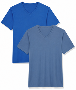 Camisetas Personalizadas para Hombre, Cuello en V, 100% Algodón, Manga Corta, Estilo Casual Vintage, Secado Rápido, Corte Regular, Suaves y Transpirables, Moda de Verano - Product Image 1