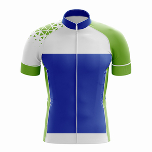 Ensemble de maillot de cyclisme unisexe bleu, vert, blanc, manches courtes, respirant, antibactérien, séchage rapide, recyclable, anti-UV, kit d'équipe de cyclisme - Product Image 4