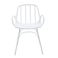 Chaise de salle à manger moderne en plastique avec pieds en métal, accoudoirs en PP, chaise d'appoint pour restaurant, hôtel, école et salon