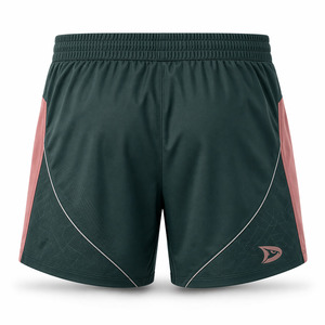 Shorts de Pickleball Cortos de la Marca Boutique, Color Verde Jade Oscuro, Ropa Deportiva de Lujo con Paneles Curvos de Diseño Exclusivo - Product Image 3