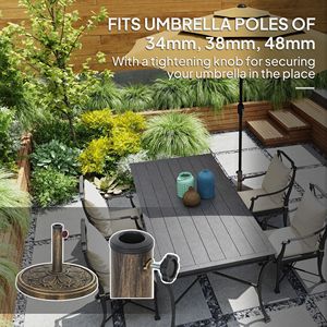 Base de parasol d'extérieur en résine de 26 lb pour poteaux de 1,3'/1,5'/1,9' – Support durable pour parasols de patio - Product Image 5