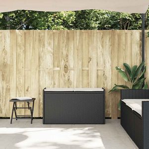 ม้านั่งเก็บของกลางแจ้ง ขนาด 39.4 นิ้ว ทำจากหวาย PE สีดำ พร้อมโครงเหล็กเคลือบสีฝุ่น ผลิตภัณฑ์ที่ทนทานและมีสไตล์ - Product Image 3