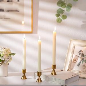 Juego de 6 candelabros cónicos de latón dorados para decoración de Navidad, bodas y fiestas. - Product Image 2