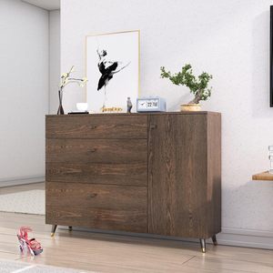 Meuble à chaussures en bois de Sheesham avec porte, étagère de rangement en bois, organisateur de chaussures, armoire anti-poussière pour entrée, meuble de rangement pour salon - Product Image 2