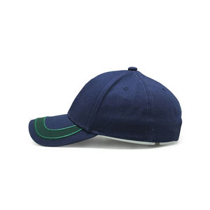 Casquette de baseball personnalisée avec logo, bleu marine premium, avec bordure verte, vente en gros, casquettes en coton à 6 panneaux, casquettes de sport - Product Image 3