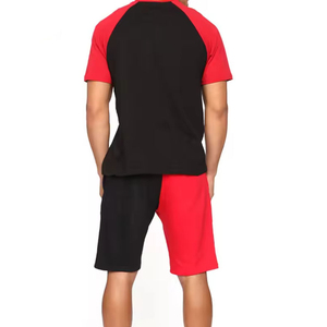 เสื้อยืดลายกราฟิกสองชิ้นแบบกำหนดเอง ชุดเสื้อยืดและกางเกงขาสั้นสำหรับฤดูร้อน เสื้อพิมพ์ลายพัฟฟ์สองชิ้นและชุดกางเกงขาสั้นสำหรับผู้ชาย - Product Image 2