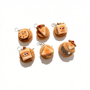 Portamonete a Specchio Serie Afternoon Tea 9Cm con Portachiavi in Peluche e Design di Cibo Carino per Donne e Ragazze - Product Image 2