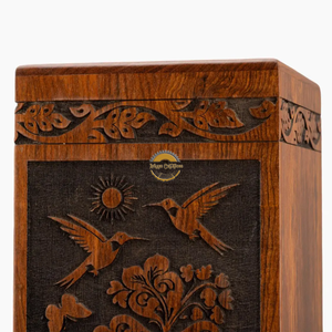 Urne funéraire artisanale en forme de vague de fleurs et urne funéraire en bois naturel avec époxy noir, boîte à cendres artistique pour commémoration funéraire par AYAANS - Product Image 6