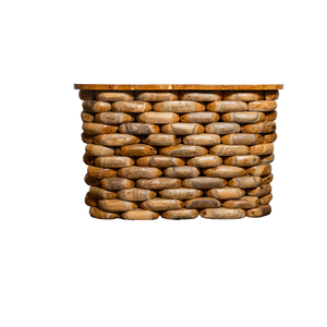 ARTERRA Premium Teak Solid Wood Rustic Handmade Pebble Stack <b>Console</b> <b>Table</b> - Product Image 2