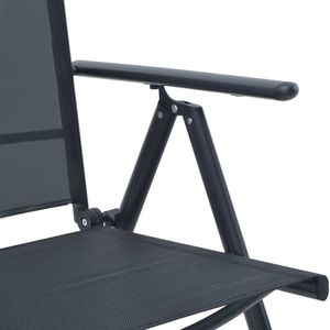 Juego de muebles de jardín de 5 piezas de aluminio negro y textileno - Product Image 6