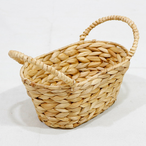 Handcrafted Seagrass Eco-Friendly Vintage Bread <b>Basket</b> Kitchen <b>Table</b> Organizer Bowl Tray Container with Loop Handles - Product Image 2