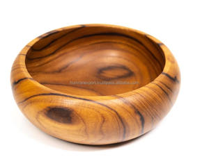 Cuenco indio hecho a mano con la mejor calidad de madera de teca redondeada-Cuenco mediano - Product Image 2