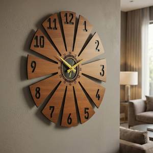 Eco-Friendly Wooden Wall Clock Handmade Craft Design - Product Image 1