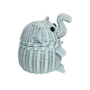 Cesta de Mimbre Tejida a Mano de Color Azul Claro con Tapa, Ecológica, para Guardar Juguetes en la Habitación de los Niños, Cesta Decorativa para Ropa de Bebé - Product Image 2