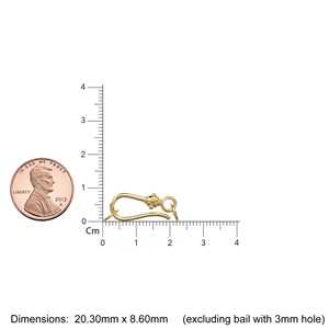 Fermoir en or massif 18 carats, crochet tribal géant de 20 mm, fait main, style ancien, pour la fabrication de colliers et de bijoux - Product Image 2
