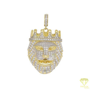 Pendentif de luxe en forme de tête d'animal avec diamant de laboratoire, collier de mode urbaine hip-hop - Product Image 4