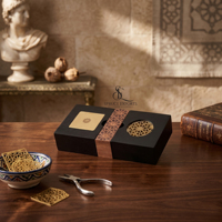 Brûleur à Bakhoor Coulissant en Bois de Luxe avec Grille Métallique Arabesque Moderne, Couvercles et Coffret Cadeau d'Encens Oud – Encensoir Islamique Premium pour la Maison