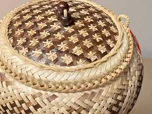 Cesta de bambú natural tejida a mano para arroz glutinoso, forma de calabaza, 6 pulgadas, doble capa, contenedor de alimentos de mimbre, proveedor - Product Image 5