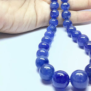 Cuentas Redondas Lisas de Tanzanita Natural, Cuentas Sueltas de Tanzanita Genuina Azul Violeta de Alta Calidad para la Fabricación de Joyas al por Mayor - Product Image 1