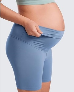 Shorts de yoga de maternité sans couture personnalisés pour femmes, taille haute, coupe ajustée, style cycliste, pour la grossesse - Product Image 5