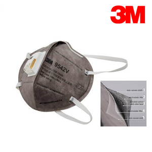 หน้ากากกรองฝุ่นละอองแบบใช้แล้วทิ้ง 3M 9542V KN95/P2 ผ้าไม่ถัก 5 ชั้น ดีไซน์ระบายอากาศได้ พร้อมวาล์วหายใจ ป้องกันละอองน้ำ - Product Image 6