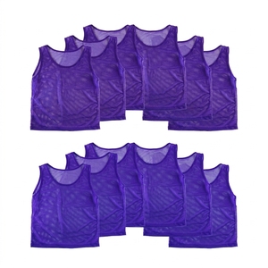 Venta Directa de Fábrica, Chaleco de Entrenamiento de Fútbol para Niños, Nombres de Equipo Personalizados, Transpirable, 100% Poliéster - Product Image 4