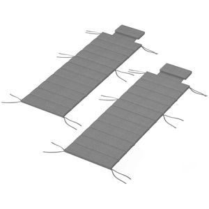 Set di Due Cuscini Pieghevoli Grigi per Sdraio da Esterno, Cuscini di Alta Qualità per Patio, Giardino, Piscina o Terrazza - Product Image 5