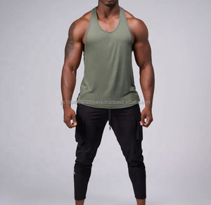 Nouveau débardeur de sport uni sans manches sexy 300 g/m² pour la salle de sport, personnalisable avec broderie et impression, débardeurs de fitness pour hommes - Product Image 3