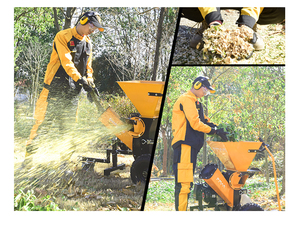 Trituradora de madera alimentada por gasolina, 7hp, superrápida, autoalimentación, astillado de ramas de hojas de árbol, granja forestal - Product Image 6