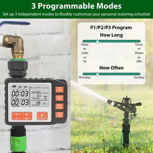 Sistema di irrigazione manuale e automatico con 3 programmi, timer impermeabile per irrigazione da giardino, timer per rubinetto e irrigatore domestico - Product Image 3
