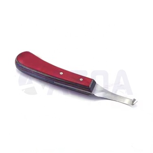 Couteau à sabot de haute qualité avec manche en bois pour la coupe et le nettoyage des sabots de bétail Outil de maréchal-ferrant vétérinaire - Product Image 1