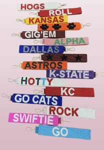 New Trending Minimalist Adjustable Fabric Keychains Mixed Designs Handmade Durability Gameday Themes Wristlet Keychains in 2026 - Product Image 5