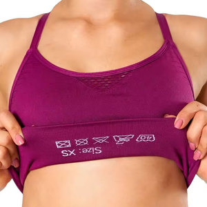 Soutien-gorge de sport yoga pour femmes Perfectionists, violet, col carré, dos nageur, maintien élevé, imprimé animal/léopard, détails en maille, sans coutures - Product Image 2