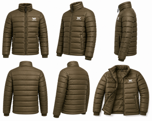 WARPRO INDUSTRY Custom Winter Puffer <b>Jacket</b> Men High Quality <b>Canvas</b> Outerwear Hooded Stand Collar Full Zip Windproof Breathable - Product Image 2