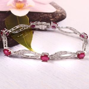 <b>Ruby</b> Blue Topaz Tourmaline Gemstone Tennis <b>Bracelet</b> 925 Sterling Silver Luxury Certified Multicolor Elegant Womens Jewelry Gift - Product Image 2