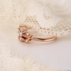 Igi/gia แหวนเพชรเจียระไนแบบวินเทจ14K โรสโกลด์แหวนแต่งงาน/งานครบรอบ/ปาร์ตี้แหวนหมั้น - Product Image 2