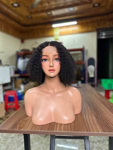 Pelucas cortas bob de cabello virgen vietnamita Shinhair al por mayor, con cutícula alineada, rizo Jerry Water Curl, cabello humano con clip, trama única, negro. - Product Image 2