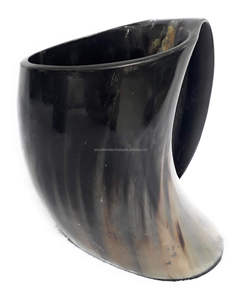 Juego de Tazas de Cuerno Artesanales Ecológicas con 2 Asas, Tapa Deslizante Antiderrames, Superficie Pulida, Diseño Clásico para Café y Cerveza - Product Image 2