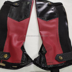 Polainas de equitación de cuero sintético de alta calidad, cómodas, estilo inglés, con diseño elástico, botones metálicos y tallas personalizables. - Product Image 3